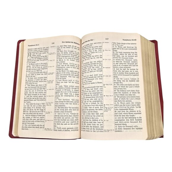 Holy Bible NKJV Giant Print Center-Column Reference Bible Red Faux Leather 1982 - Picture 10 of 16